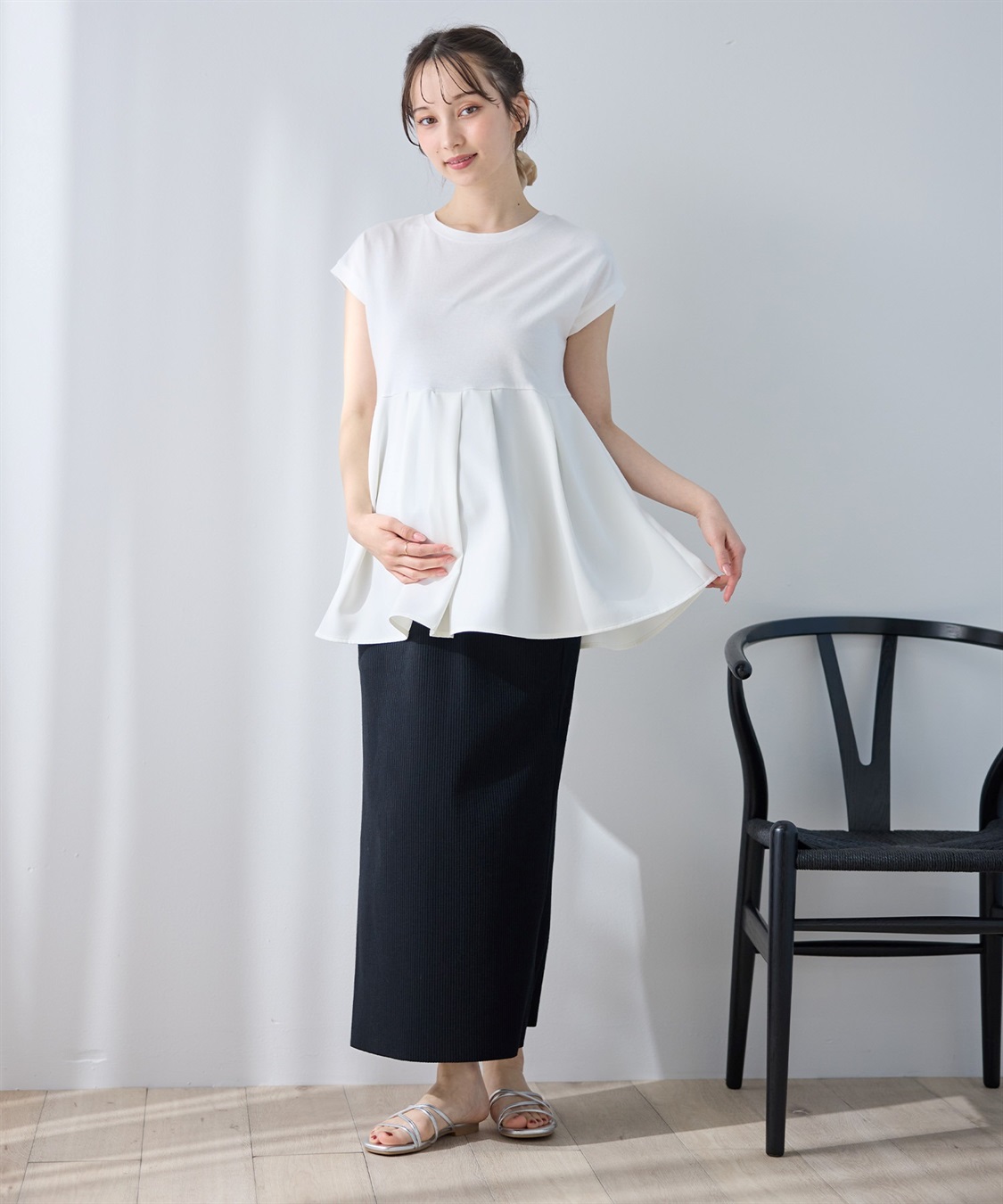 Rosemadame セルフカット リブナロースカート ロング（マタニティ~産後）妊婦服 産前・産後対応_sub_17