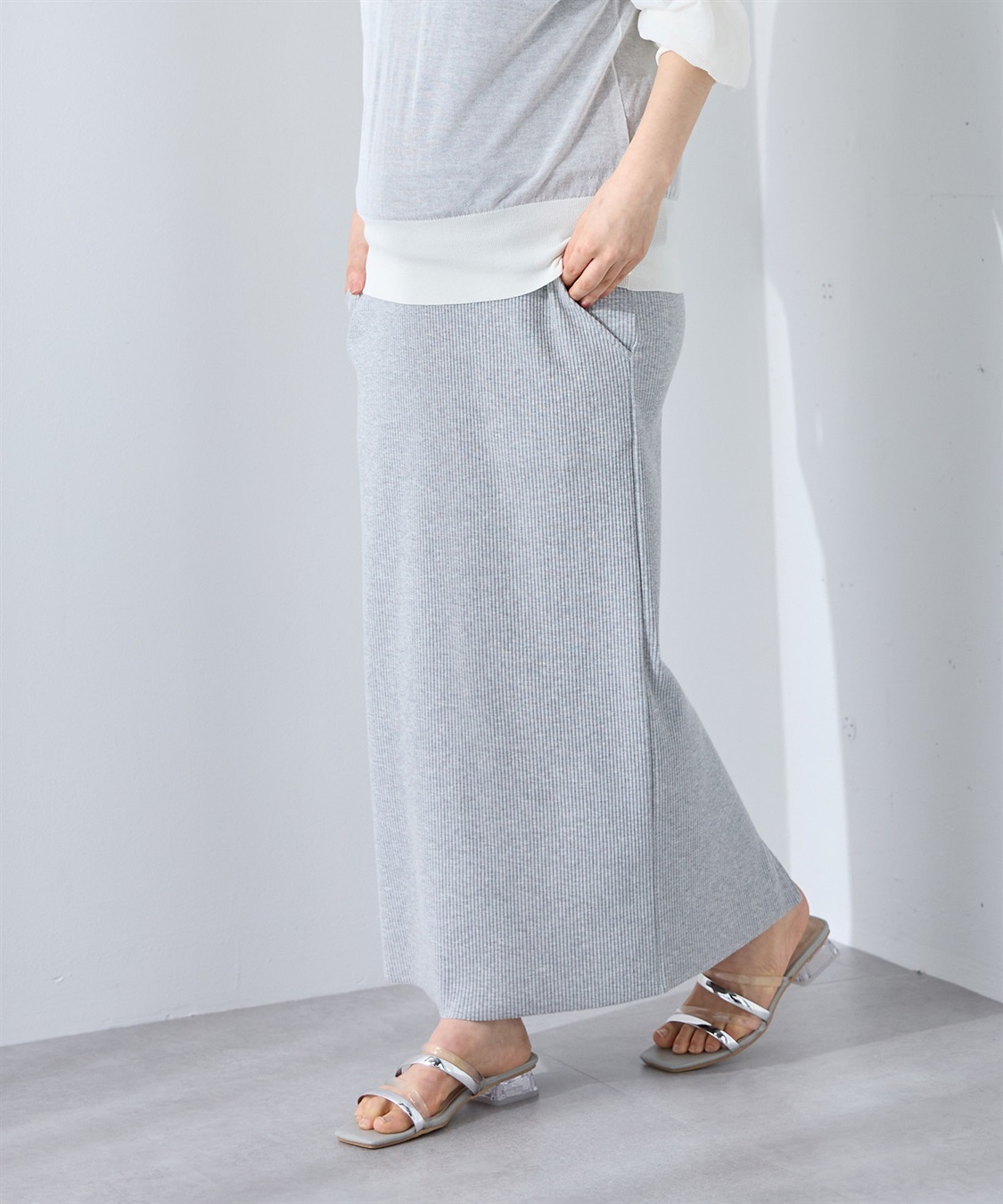 Rosemadame セルフカット リブナロースカート ロング（マタニティ~産後）妊婦服 産前・産後対応_sub_20