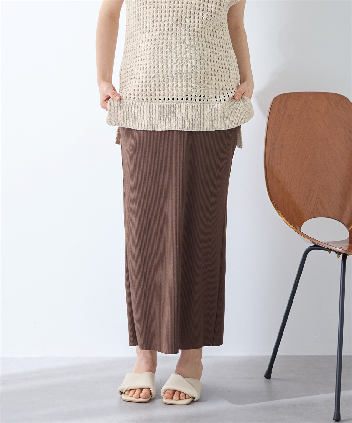 Rosemadame セルフカット リブナロースカート ロング（マタニティ~産後）妊婦服 産前・産後対応_sub_23