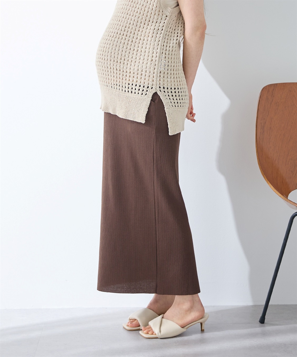 Rosemadame セルフカット リブナロースカート ロング（マタニティ~産後）妊婦服 産前・産後対応_sub_24