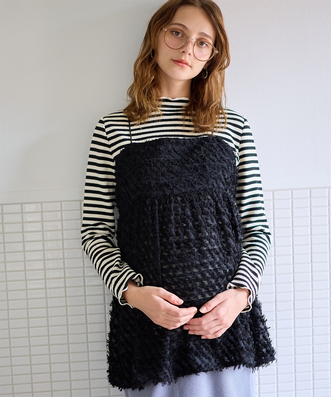 Rosemadame フリンジチュニックビスチェ×リブニットソー_sub_3