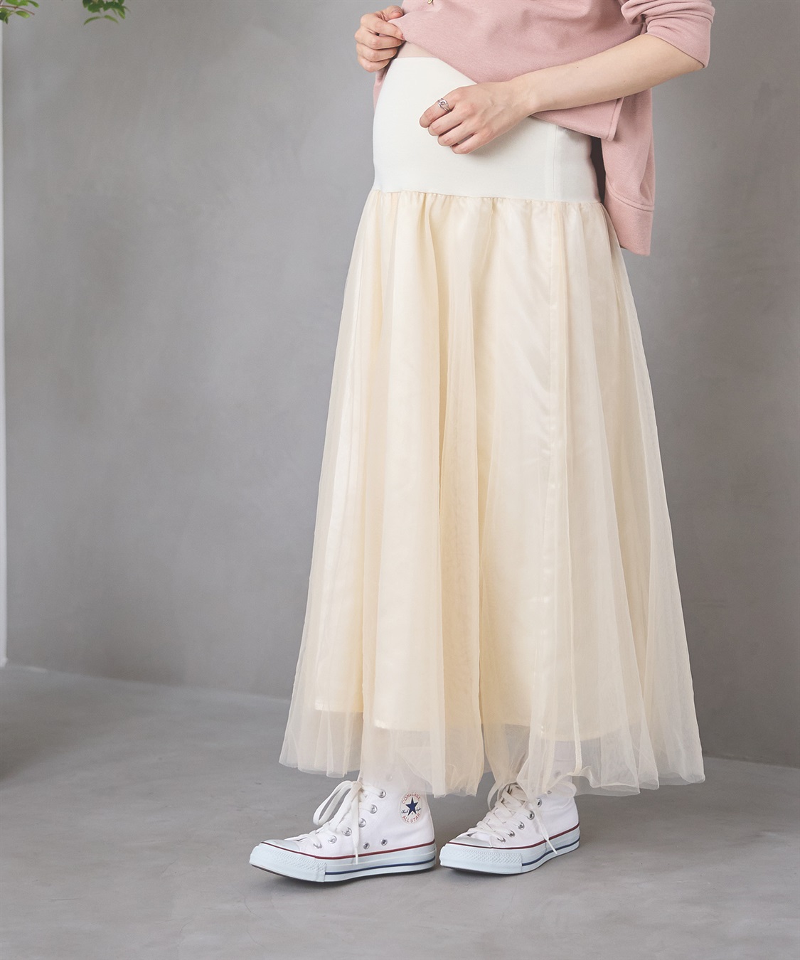 Rosemadame 無地・ドット ボリュームチュール　マタニティスカート（マタニティ/ 妊婦服）産前・産後対応_sub_1