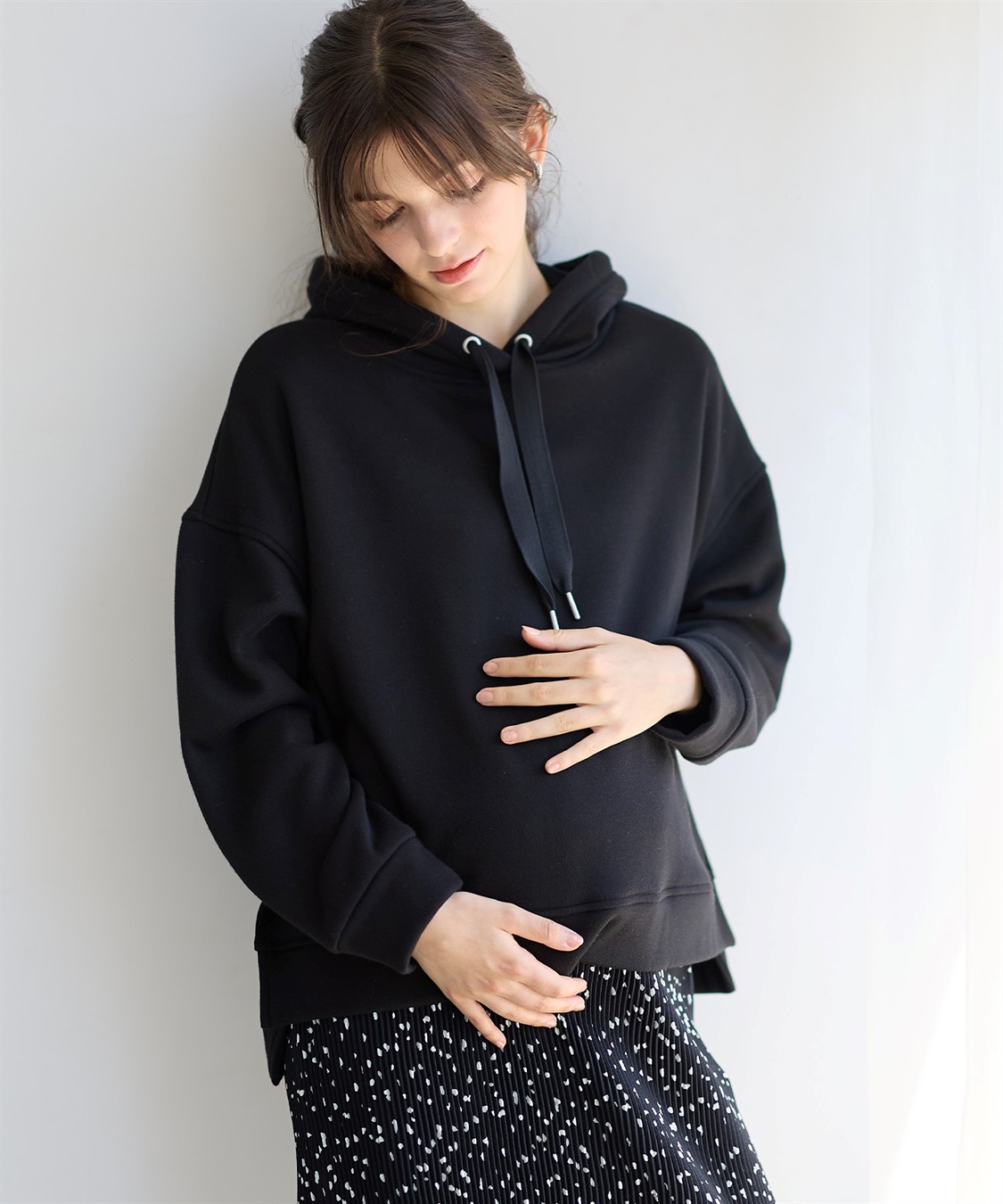 Rosemadame 裏シャギーボンディング授乳パーカー(マタニティ/授乳服）授乳口付き 授乳楽々 妊婦服 産前・産後対応_sub_3