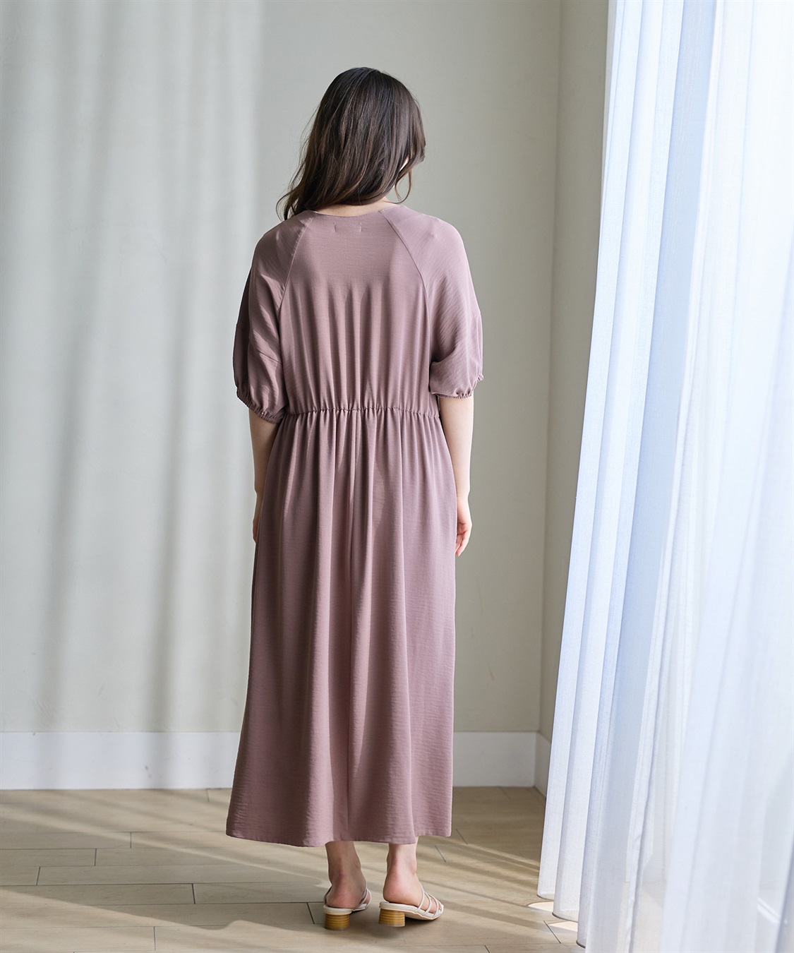 Rosemadame 接触冷感麻調合繊袖ボリュームワンピ_sub_14