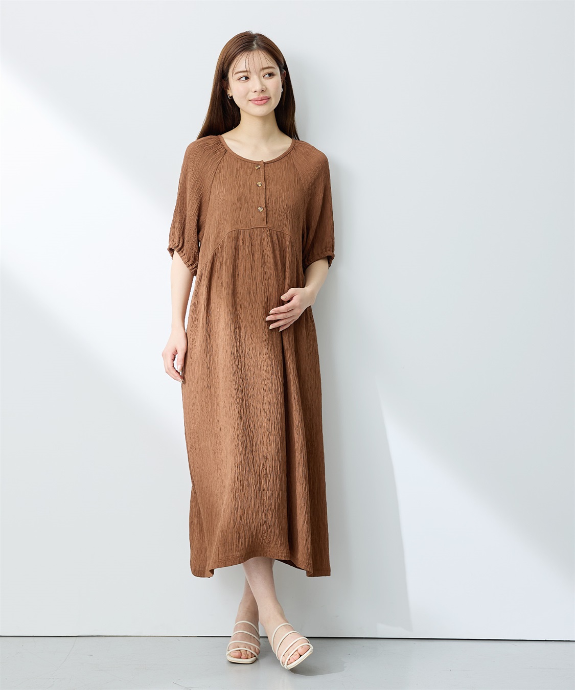 Rosemadame さらさら楊柳バックリボンワンピース（マタニティ/授乳服）授乳口付き 授乳楽々 妊婦服 産前・産後対応_sub_9