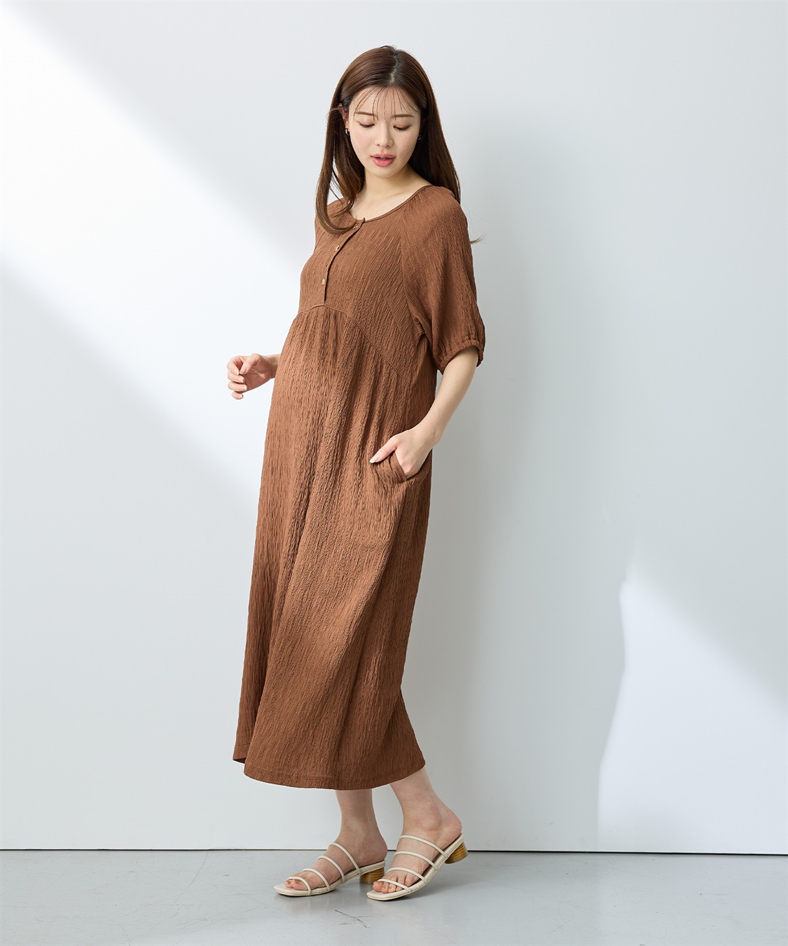 Rosemadame さらさら楊柳バックリボンワンピース（マタニティ/授乳服）授乳口付き 授乳楽々 妊婦服 産前・産後対応_sub_15