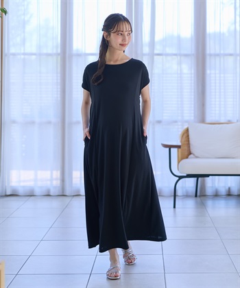 Rosemadame 【接触冷感】スムースAラインワンピース（マタニティ/授乳服）授乳口付き 授乳楽々 妊婦服 産前・産後対応_subthumb_19