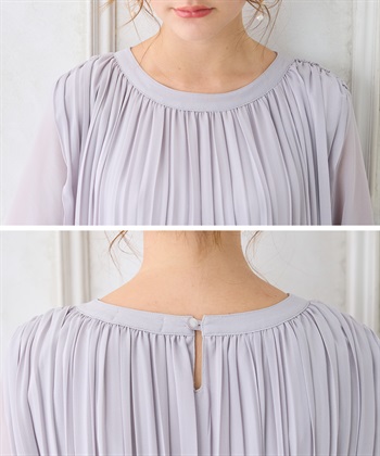 Rosemadame 梨地シフォンプリーツ オケージョンワンピース（マタニティ/授乳服）授乳口付き 授乳楽々 妊婦服 産前・産後対応_subthumb_5
