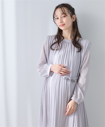 Rosemadame 梨地シフォンプリーツ オケージョンワンピース（マタニティ/授乳服）授乳口付き 授乳楽々 妊婦服 産前・産後対応_subthumb_10