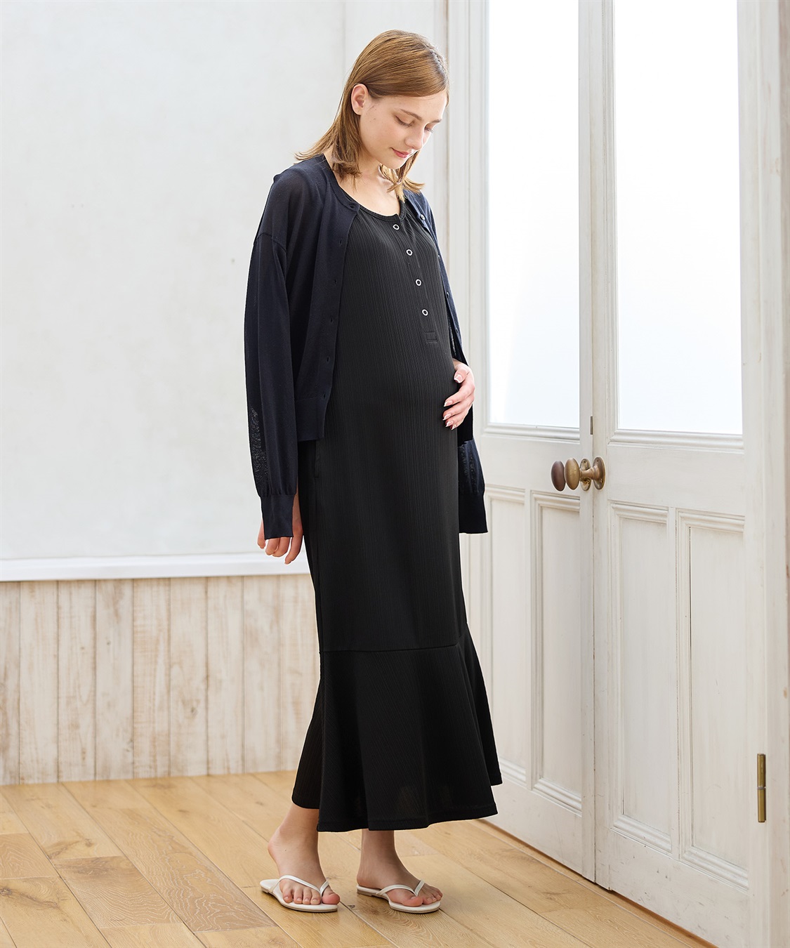 Rosemadame ランダムテレコ ノースリーブワンピース（マタニティ/授乳服）授乳口付き 授乳楽々 妊婦服 産前・産後対応_sub_8