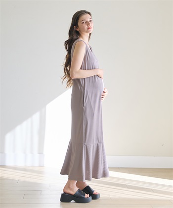 Rosemadame ランダムテレコ ノースリーブワンピース（マタニティ/授乳服）授乳口付き 授乳楽々 妊婦服 産前・産後対応_subthumb_12
