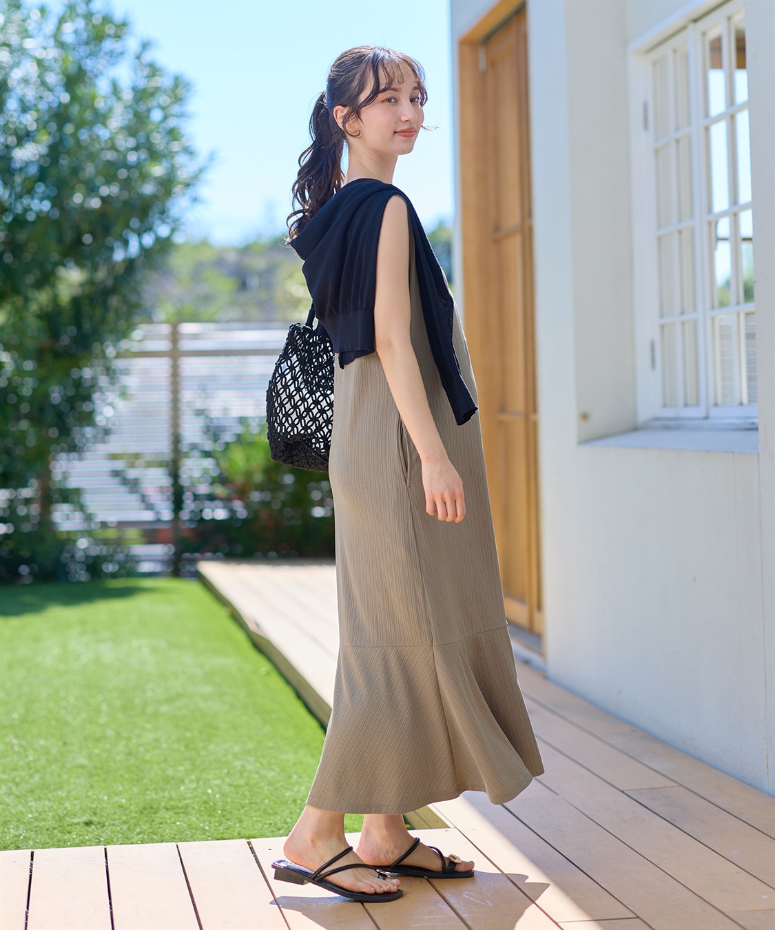 Rosemadame ランダムテレコ ノースリーブワンピース（マタニティ/授乳服）授乳口付き 授乳楽々 妊婦服 産前・産後対応_sub_16