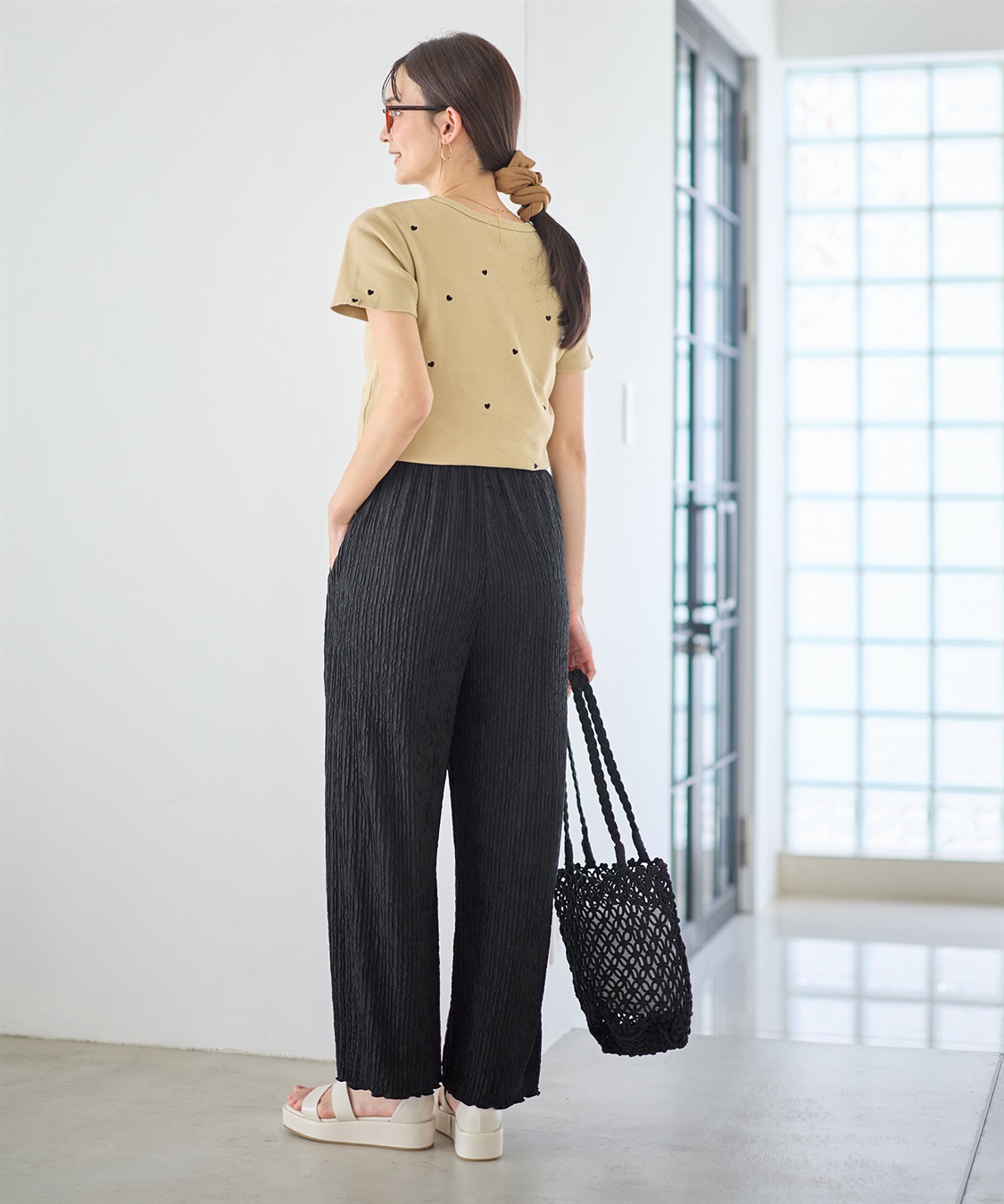 Rosemadame ストライプジャガードワイドパンツ（マタニティ～産後）妊婦服 産前・産後対応_sub_11
