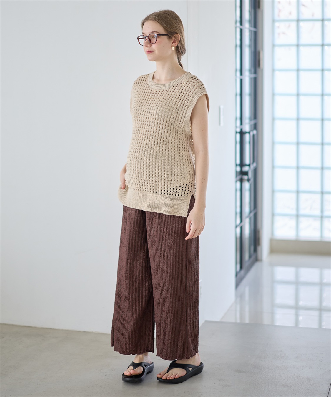 Rosemadame ストライプジャガードワイドパンツ（マタニティ～産後）妊婦服 産前・産後対応_sub_19