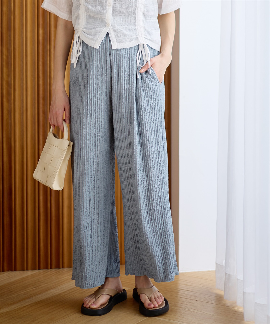 Rosemadame ストライプジャガードワイドパンツ（マタニティ～産後）妊婦服 産前・産後対応_sub_20