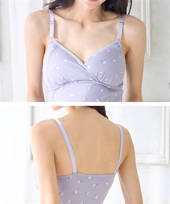 Rosemadame ストレッチリブ 小花柄クロスオープン授乳キャミ(マタニティキャミソール/フラワープリント/カシュクール/ノンワイヤー/肩紐調節可/産前・産後対応）_subthumb_22