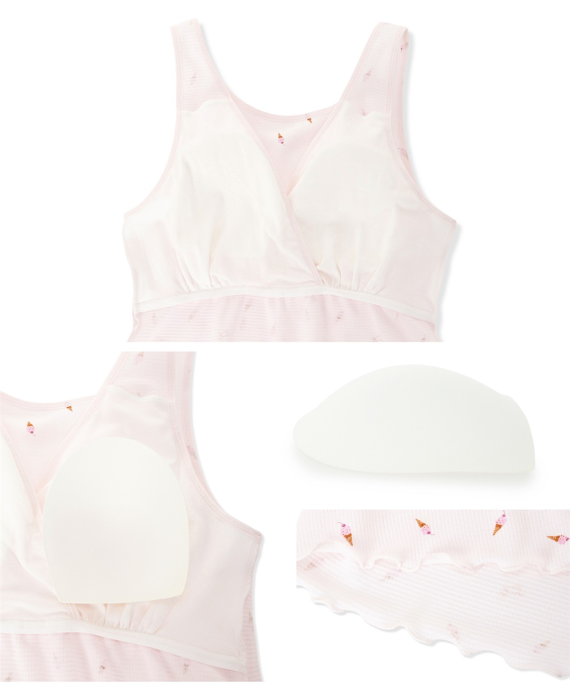 Rosemadame マタニティ 授乳タンクトップ｜ノンワイヤー ワッフル風 アイス柄 パッド付き 産前産後対応_sub_23