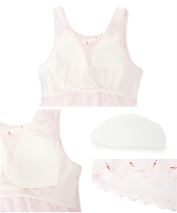 Rosemadame マタニティ 授乳タンクトップ｜ノンワイヤー ワッフル風 アイス柄 パッド付き 産前産後対応_subthumb_23