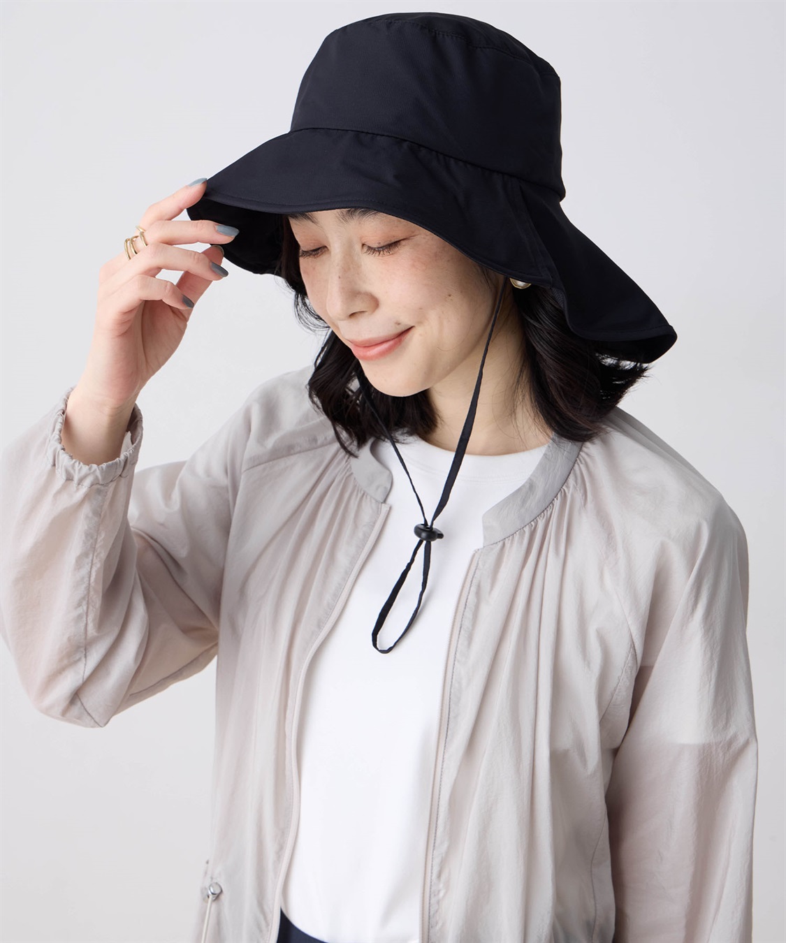 JOIN PARK 【Wpc.】UVカット接触冷感コンパクトエアリーハット【超軽量55g 帽子 ハット つば部分 完全遮光100％＆完全UVカット100％生地 UPF50+ あご紐付き 調整可能 日焼け対策 紫外線対策】_sub_5