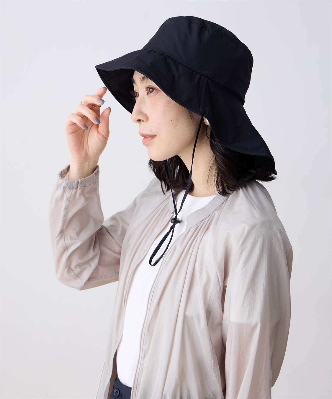JOIN PARK 【Wpc.】UVカット接触冷感コンパクトエアリーハット【超軽量55g 帽子 ハット つば部分 完全遮光100％＆完全UVカット100％生地 UPF50+ あご紐付き 調整可能 日焼け対策 紫外線対策】_sub_6