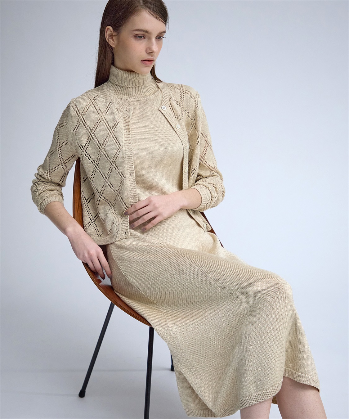 49AV JUNKO SHIMADA 【TIME SALE】ブライトレーヨンタートルニットワンピース_sub_11