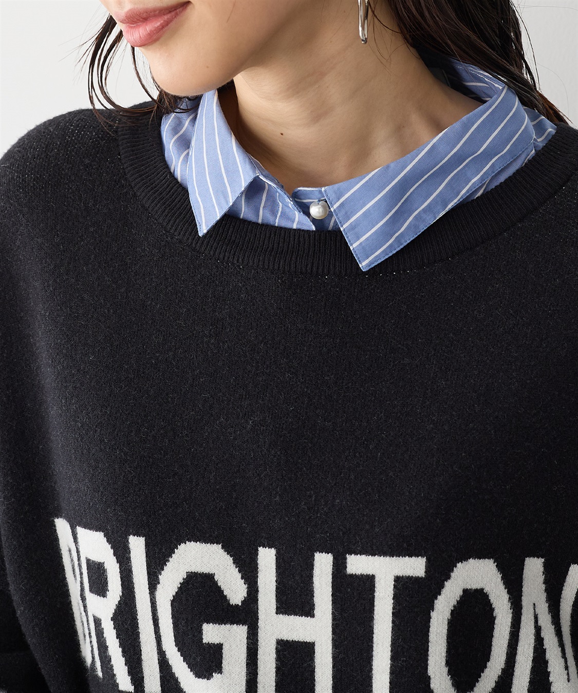 anyfee 【anyfee/プラスサイズ】パールボタン付け襟_sub_1