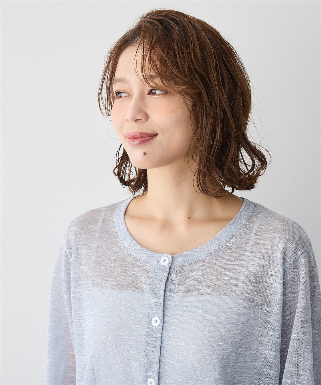 anyfee 【anyfee/プラスサイズ】スラブメランジシアークルーネックカーディガン_sub_6