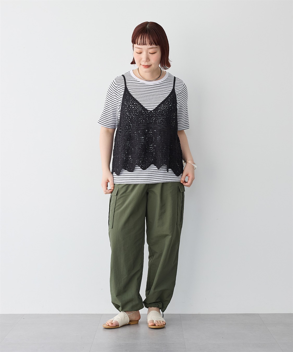 anyfee 【anyfee/プラスサイズ】かぎ針編み風ニットビスチェ_sub_14