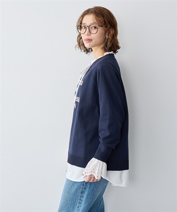 anyfee 【anyfee/大きいサイズ】ロゴ刺繍ニットロンT_subthumb_3