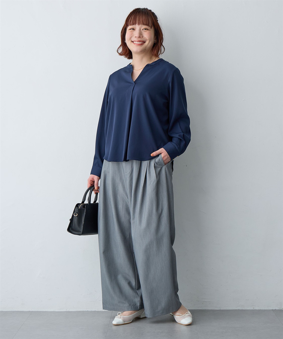 anyfee 【anyfee/大きいサイズ】ウエストゴム多タックワイドパンツ《低身長サイズ有》◆新色追加◆_sub_11