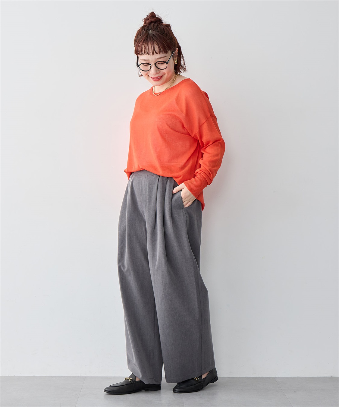 anyfee 【anyfee/大きいサイズ】ウエストゴム多タックワイドパンツ《低身長サイズ有》◆新色追加◆_sub_28
