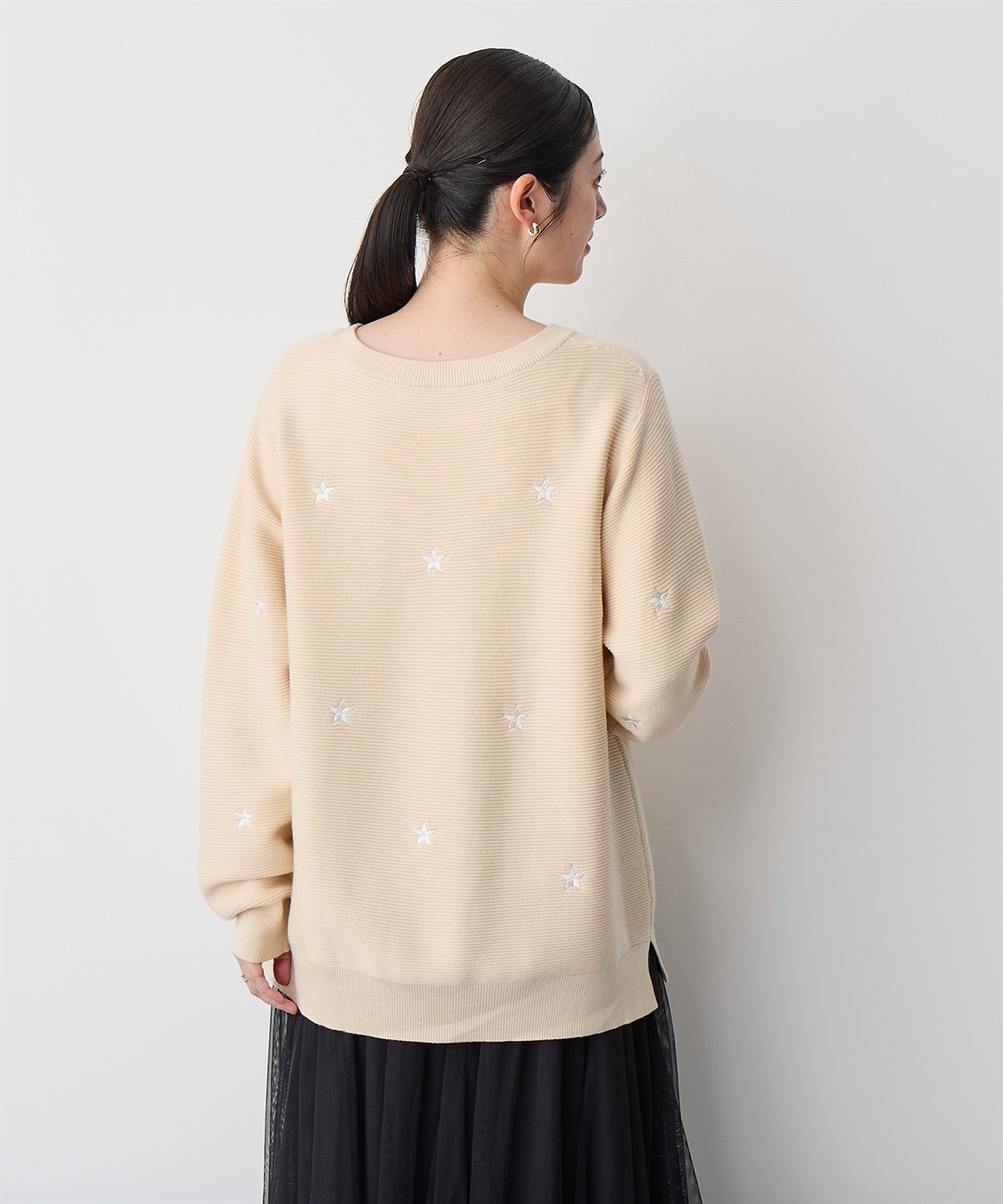anyfee 【anyfee/プラスサイズ】星柄刺繍ニットプルオーバー_sub_12