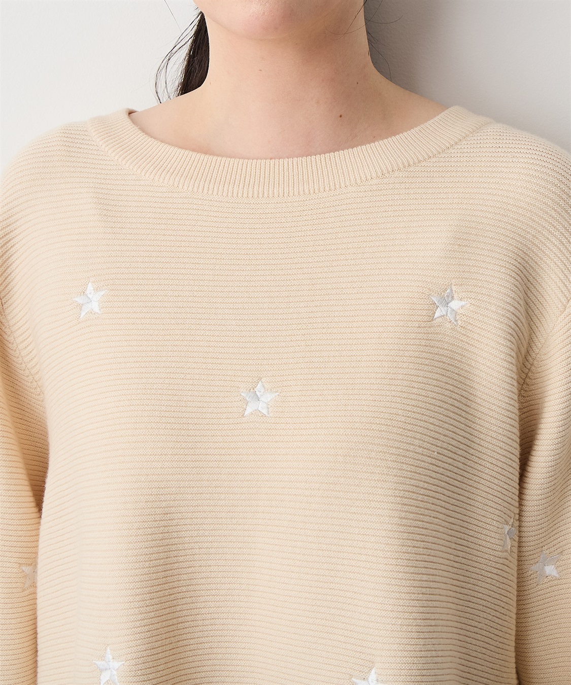 anyfee 【anyfee/プラスサイズ】星柄刺繍ニットプルオーバー_sub_14