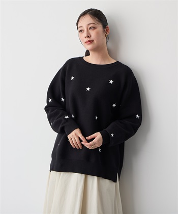 anyfee 【anyfee/プラスサイズ】星柄刺繍ニットプルオーバー_subthumb_22