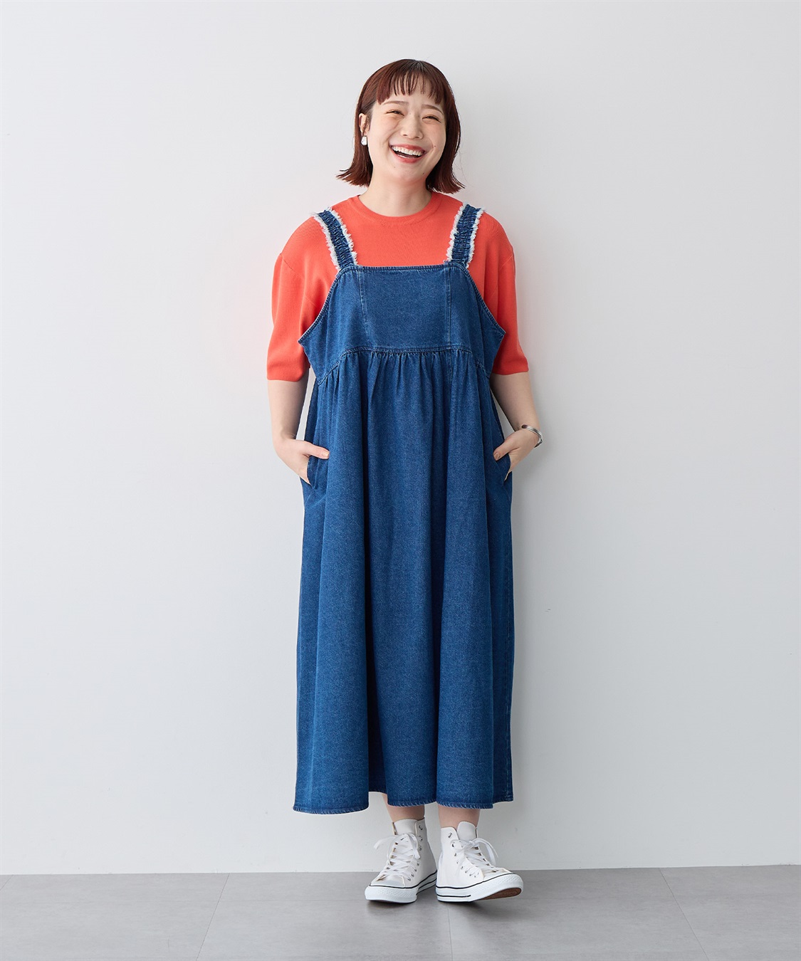 anyfee 【anyfee/プラスサイズ】フリンジデザインデニムジャンスカ_sub_4
