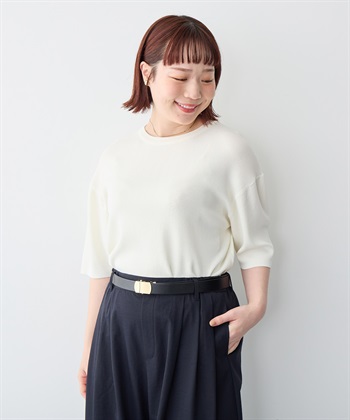 anyfee 【anyfee/プラスサイズ】ドライタッチ半袖ニット《接触冷感/洗濯可能》◆新色追加◆_subthumb_17