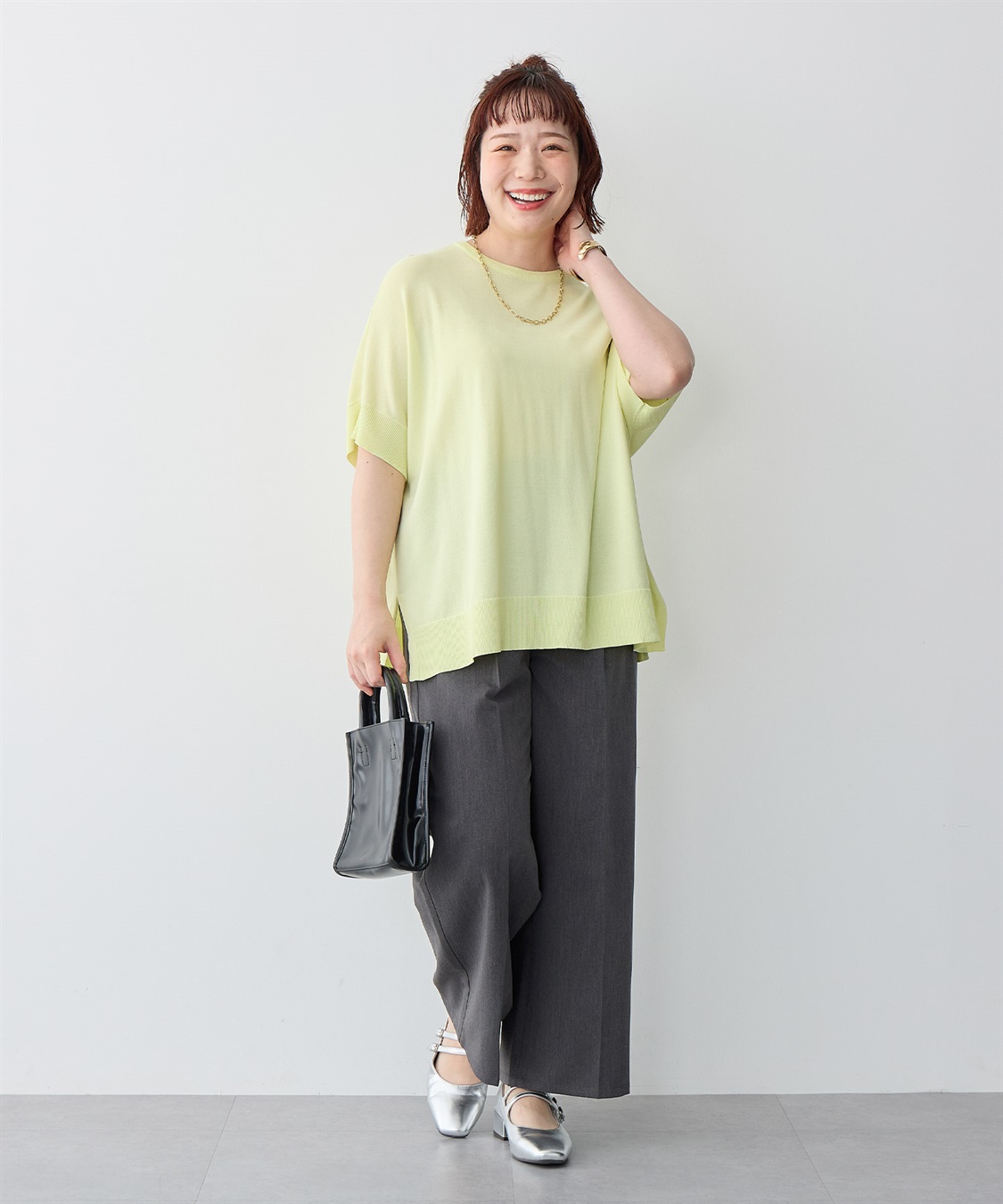 anyfee 【anyfee/大きいサイズ】ドライタッチドルマンニット◆新色追加◆《接触冷感/マシンウォッシャブル》_sub_23