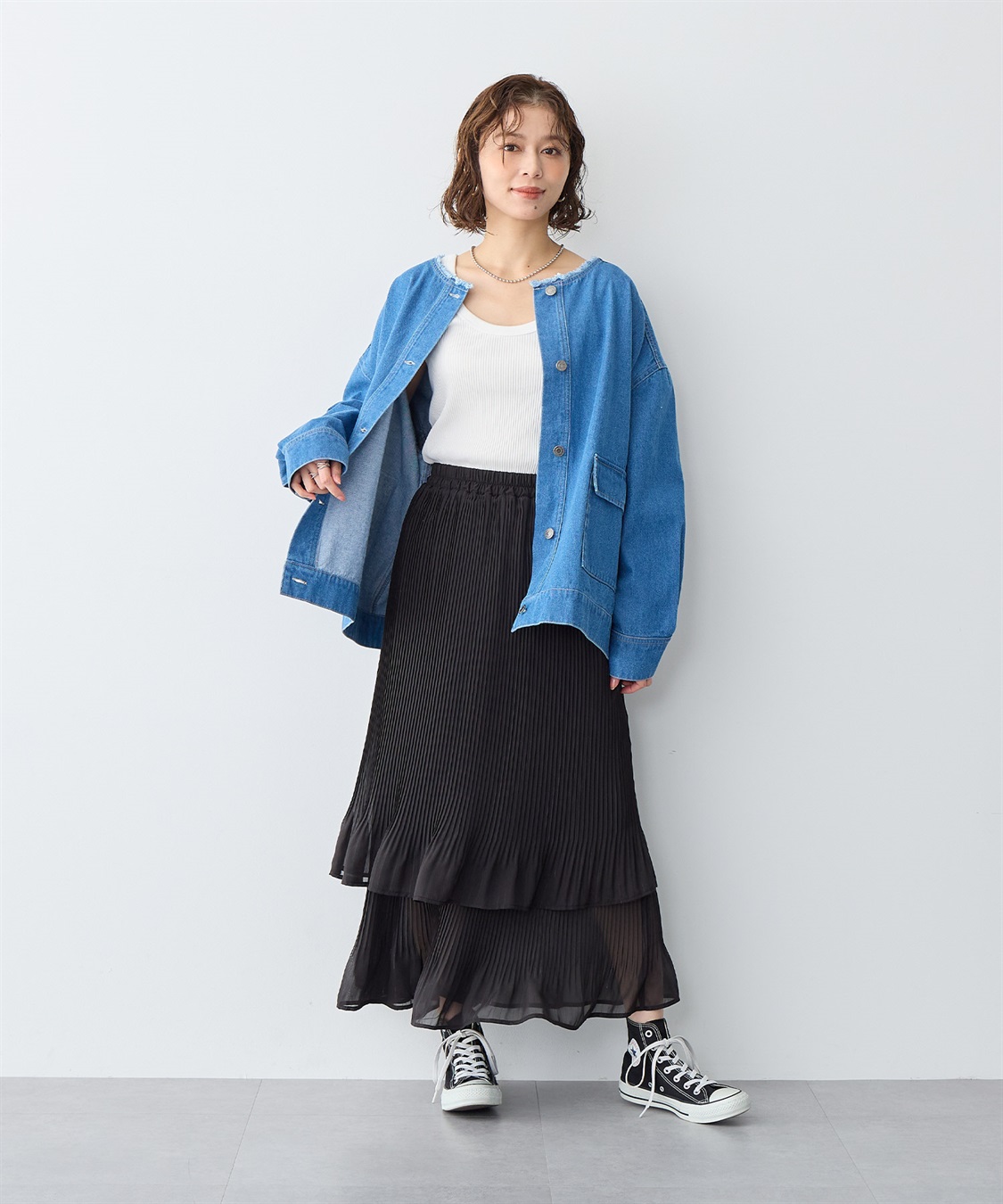 anyfee 【anyfee/大きいサイズ】シフォンティアードスカート《新色追加》_sub_17