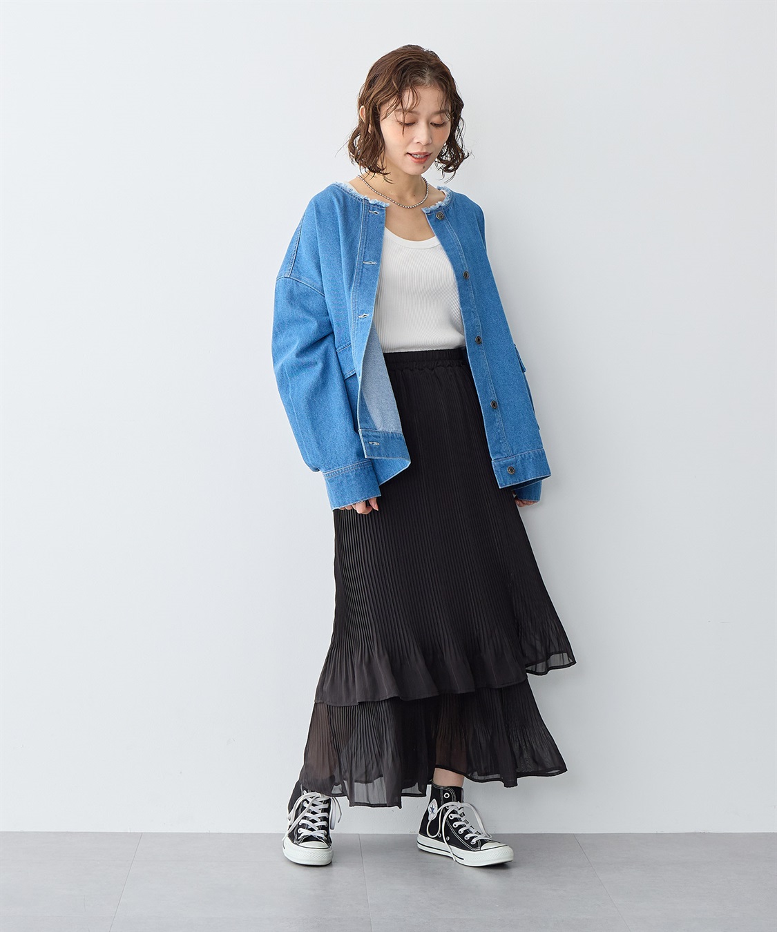 anyfee 【anyfee/大きいサイズ】シフォンティアードスカート《新色追加》_sub_20