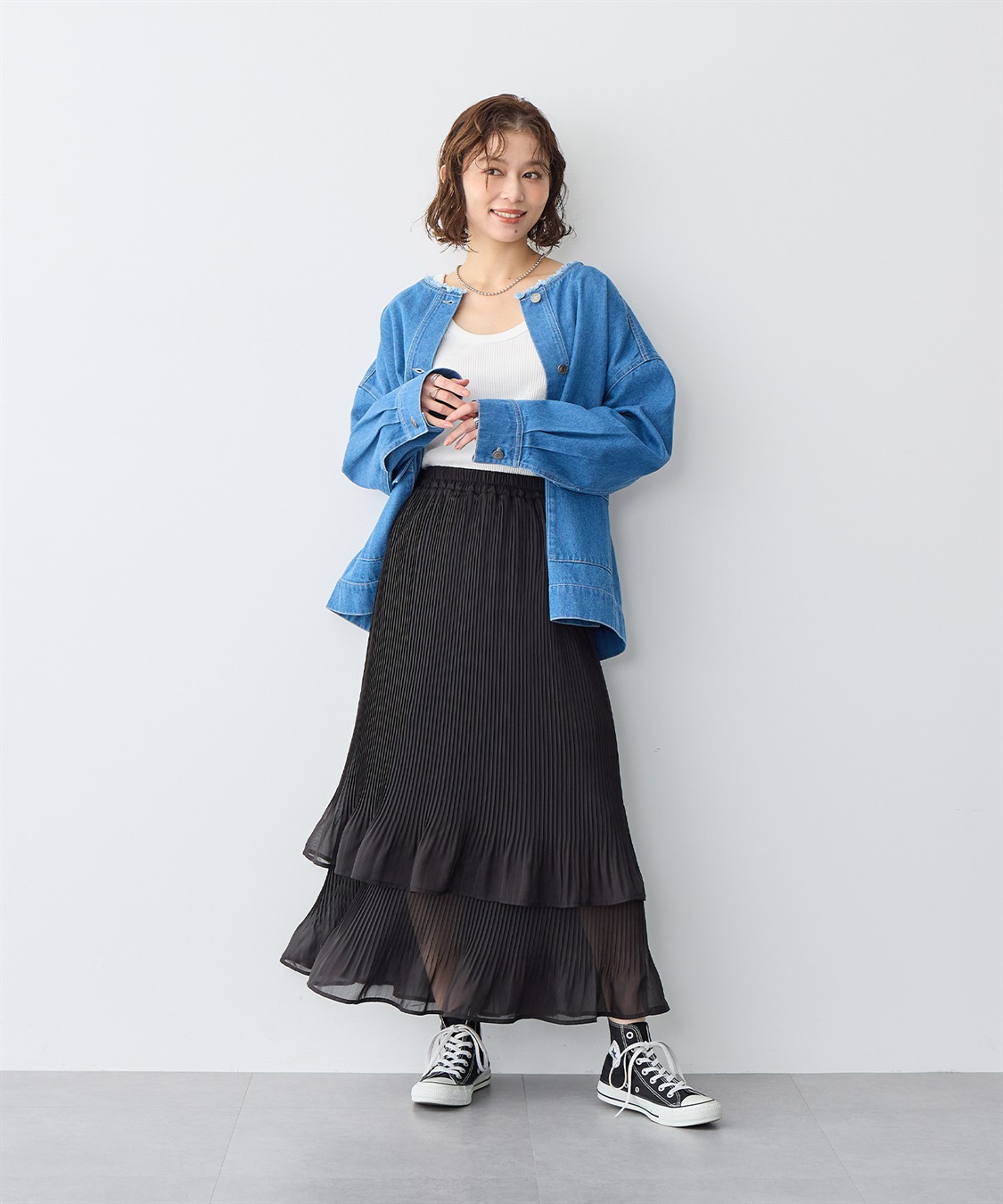 anyfee 【anyfee/大きいサイズ】シフォンティアードスカート《新色追加》_sub_21