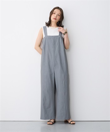 anyfee 【anyfee/プラスサイズ】新色追加●タック入りワイドサロペット《接触冷感/ストレッチ》◆低身長向けサイズ有◆_subthumb_21