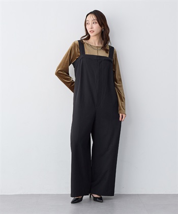 anyfee 【anyfee/プラスサイズ】新色追加●タック入りワイドサロペット《接触冷感/ストレッチ》◆低身長向けサイズ有◆_subthumb_22