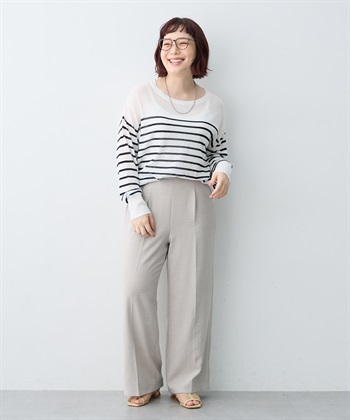 anyfee 【anyfee/大きいサイズ】リネン調ワイドパンツ《接触冷感 ・UVカット・イージーケア》 ◆新色追加・低身長サイズ有◆（セットアップ対応/上下別売り）_subthumb_16