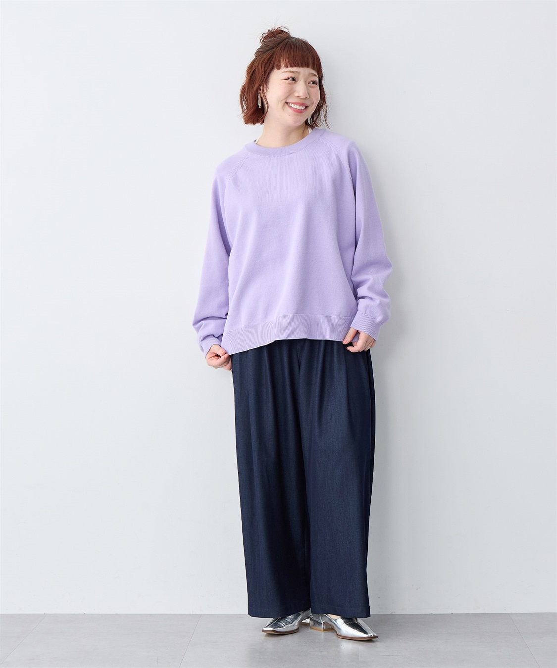 anyfee 【anyfee/大きいサイズ】スウェットライクニットプルオーバー_sub_22