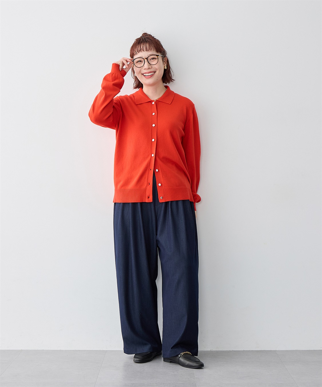 anyfee 【anyfee/大きいサイズ】デニムライクタック入りイージーワイドパンツ《低身長サイズ有》_sub_27