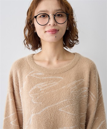 anyfee 【anyfee/大きいサイズ】ニュアンス柄ショートフェザーニット(2025AW)_subthumb_13