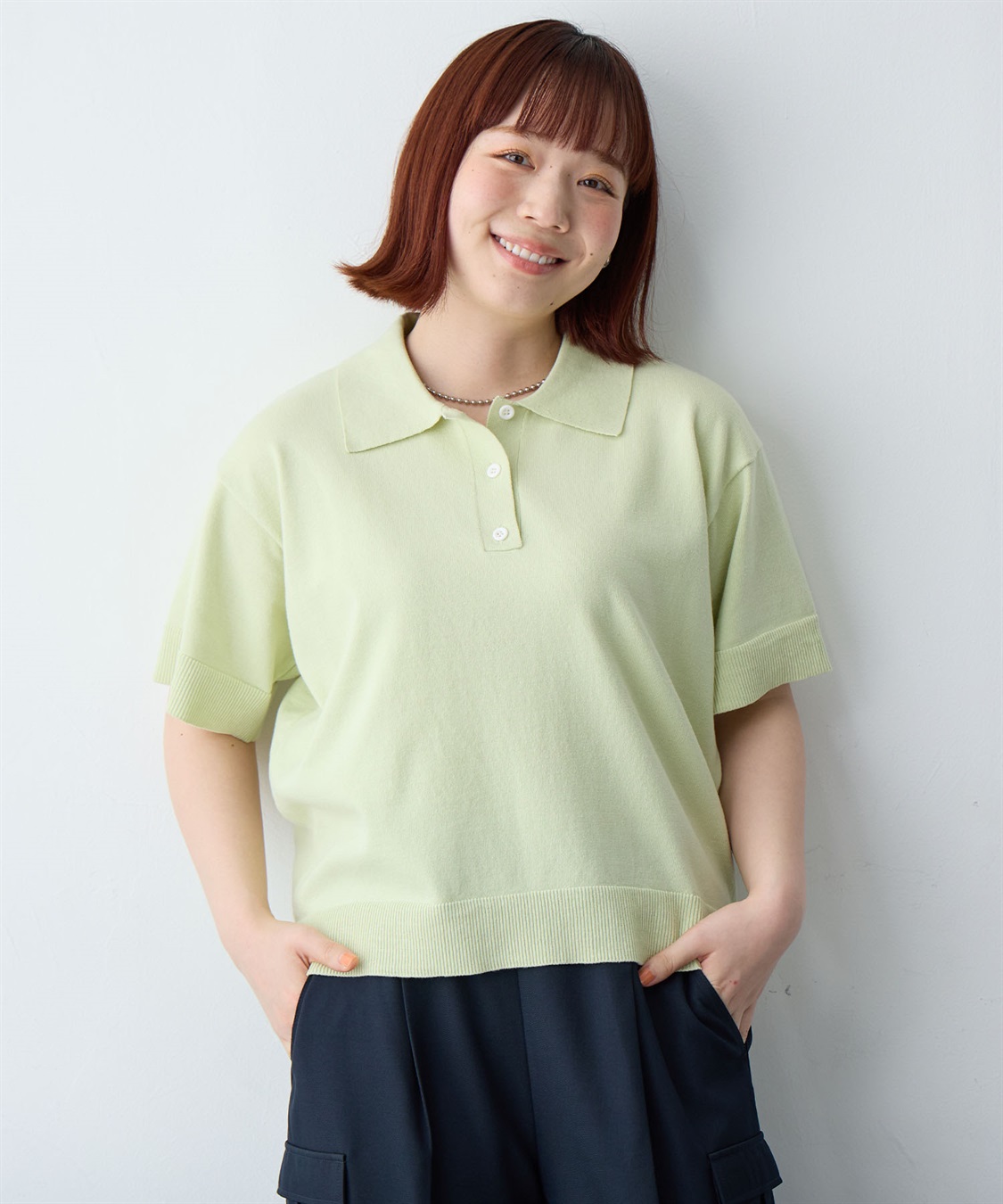 anyfee 【anyfee/大きいサイズ】ポロニットプルオーバー_sub_2