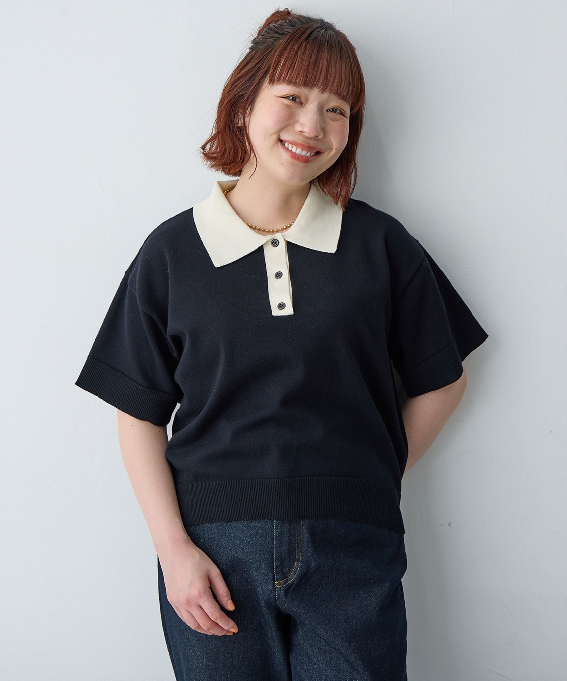 anyfee 【anyfee/大きいサイズ】ポロニットプルオーバー_sub_9