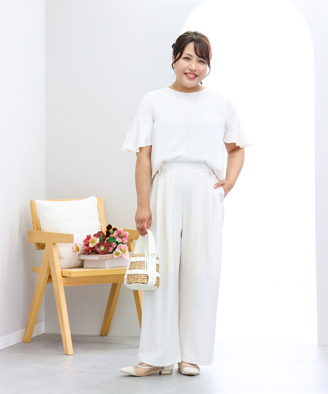 anyfee 【anyfee/大きいサイズ】サマラク多タックワイドパンツ《HINAコラボ》_sub_13
