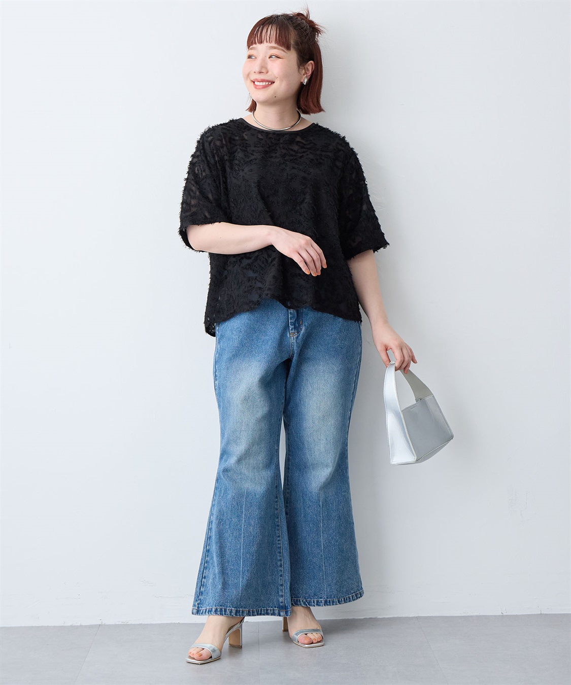 anyfee 【anyfee/大きいサイズ】デニムフレアパンツ_sub_28